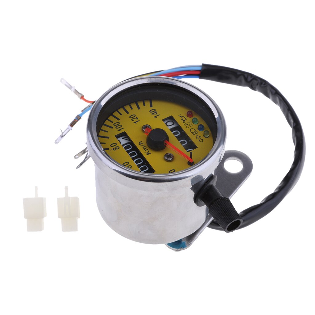 Motorbike Atv Snelheidsmeter Kilometerteller Led Achtergrondverlichting Signaal Gauge Met Iindicator