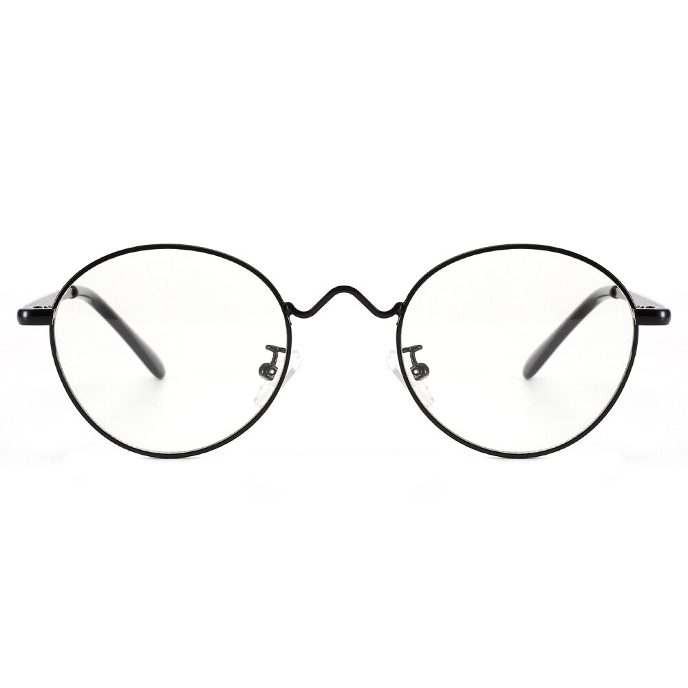 Cyxus Anti lumière bleue ordinateur lunettes Anti-fatigue oculaire bloquant UV400 coréen rond métal cadre lunettes pour femmes hommes 8702: Black