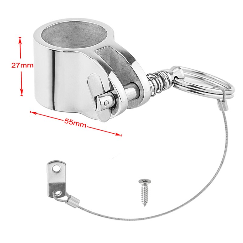 Abrazadera deslizante de mandíbula de acero inoxidable, herramienta de ajuste deslizante superior Bimini con pasador de liberación rápida de 1 pulgada y 25mm, 2 uds.: Type 4