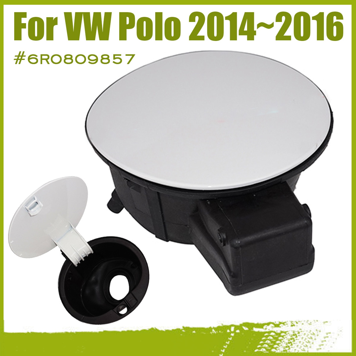 Silver Fuel Tank Cover Gas Cover Flap Door Fuel Filler Flap Gas Lid Tank Cover Cap Switch For VW For Polo