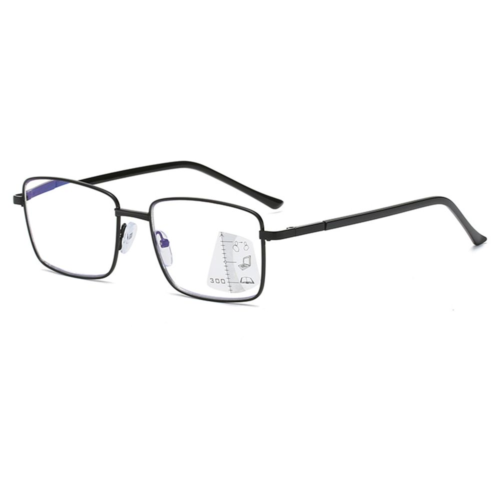 Lunettes de lecture progressives en métal, Anti-lumière bleue, pour presbytie, pour ordinateur, Vision dioptrique: +400