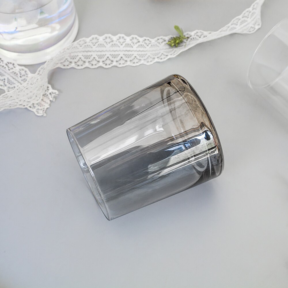 Blei-freies Glas Becher Kreative Regenbogen Bernstein Grau Rosa Farbe transparent Saft Cocktail Getränke Wein Gläser für Freunde