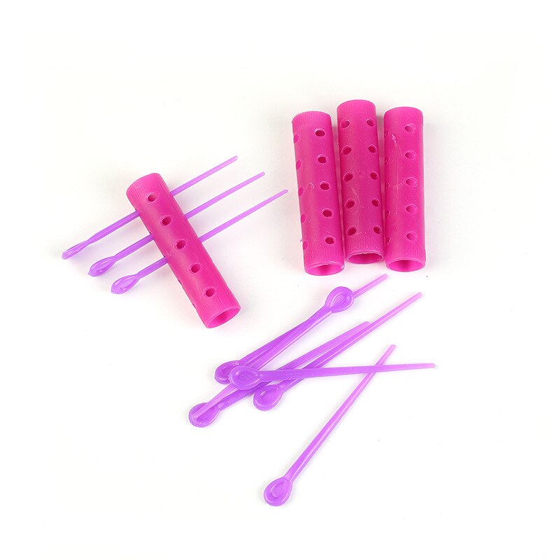 3 Packs/set 44mm Plastic Hair Rollers with Hair Pins Kit Cold Perm Rods Curler Bars Air Bang Clip Curling Fluffy Wavy Maker 1508