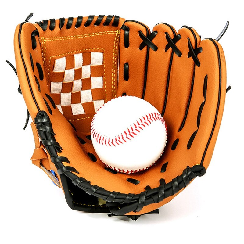 9.5 Inch Linkerhand Baseball Handschoen Volwassen Dikke Pu Imitatie Lederen Honkbal Handschoen Kind Tiener Pitcher Met Softbal Handschoen