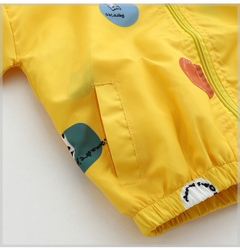 Croal Cherie Geel Dot Meisjes Windjack Kinderen Jas Voor Jongens Lente Kinderen Kleding Baby Baby Jas Baby Meisje Kleding