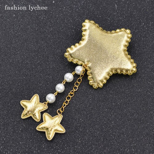 Grampo de cabelo da moda, grampo de cabelo de estrela para meninas lolita com borla longa, pingente de pérolas artificiais, decoração do cabelo: 5