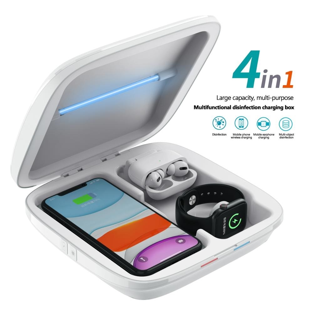4 In 1 UV Sterilizer Box Ultraviolet Disinfection Box 18W Wireless Fast Charger UV Lamp Ozone Sterilization Box Type C