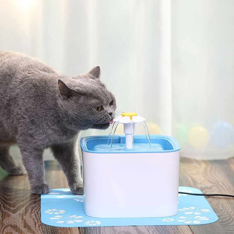 Pet Water Fountain For Cats And Dogs With Filter & Silicone Mat For Cat Water Fountain Automatic Pet Water Dispenser, Blue