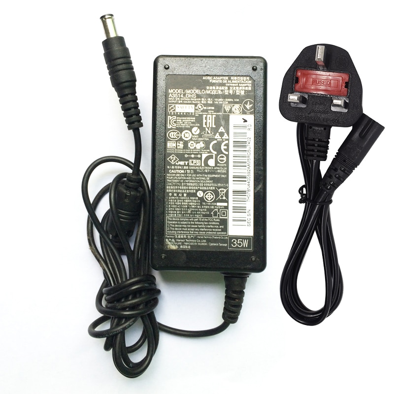 For Samsung T24E310EW monitor AC Adapter Power Supply Charger 35W - Used