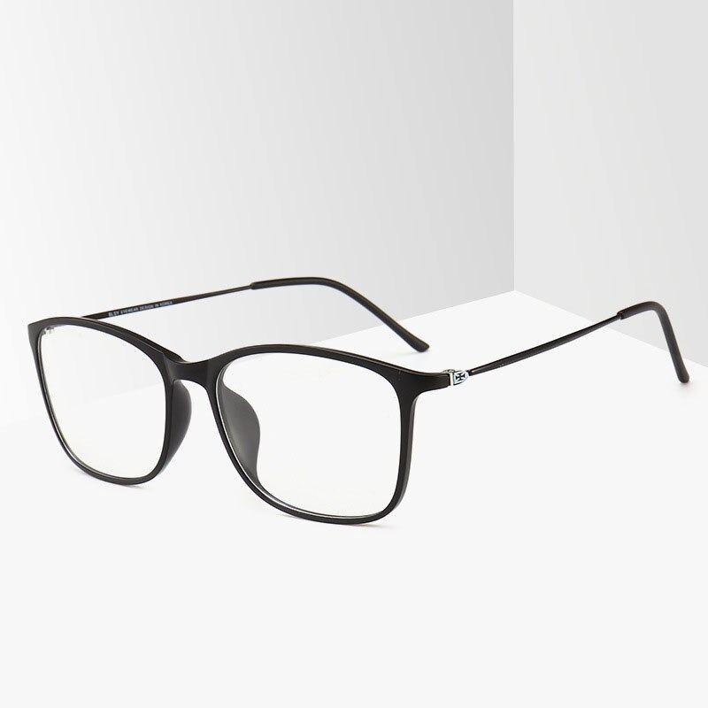 BCLEAR TR90 Silmälasikehys Miehet tai Naiset Ultralight Unisex Neliö Yksivärinen Lasi Silmälasit Kehys: Mattamusta