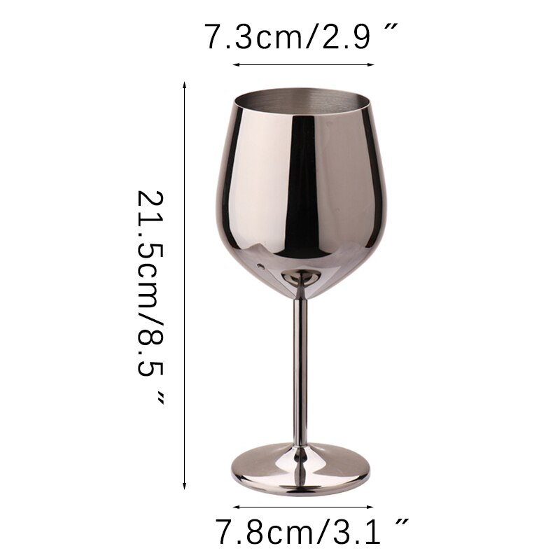 304 Stainless Steel Goblet Wine Glass Juice Drink Goblet Shatterproof Party Barware Large-Capacity Goblet Bar Accessories