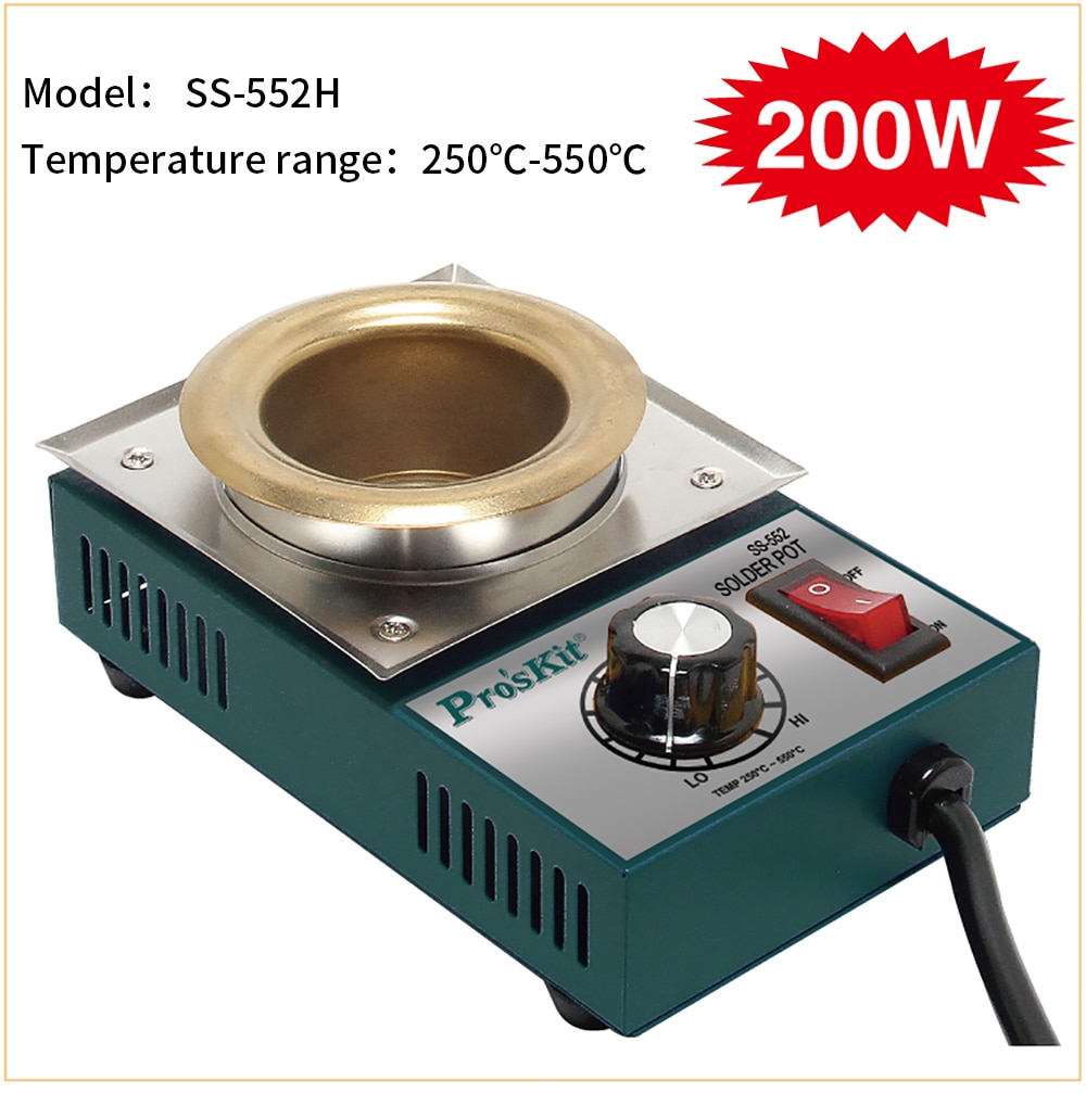 ProsKit Soldering Iron Lead Free Solder Pot Soldering Desoldering Bath Tin melting furnace Wire Tinning Tool