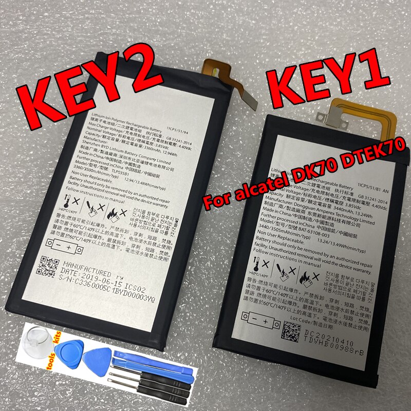 Original BAT-63108-003 TLP035B1 Battery For Blackberry Keytwo Key2 / Keyone KEY1 Keyone For Alcatel DK70 DTEK70 Batteries