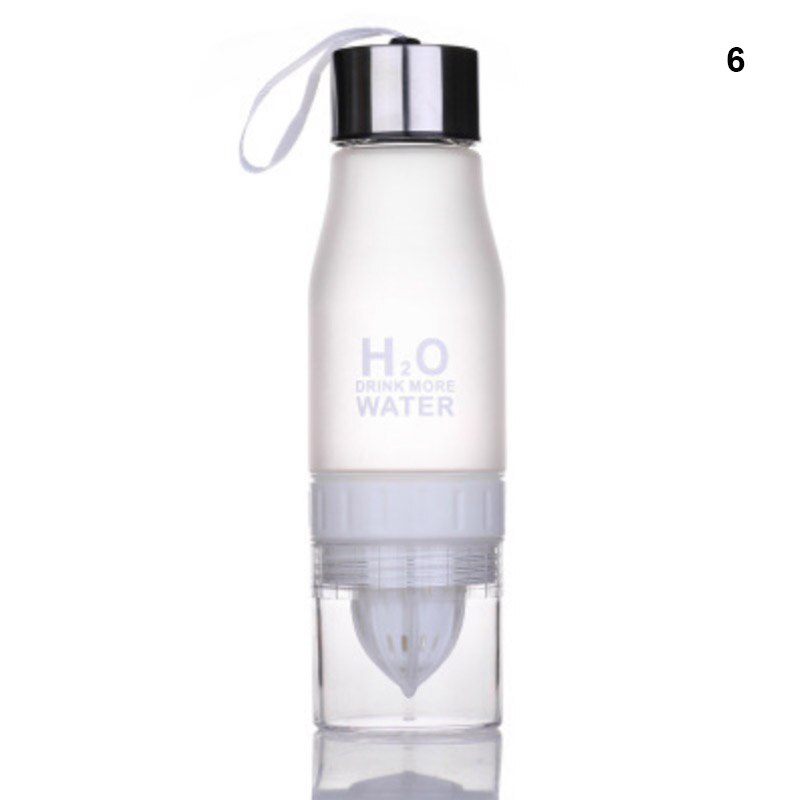 650ml Infuser Water Bottle plastic Fruit infusion Kids Drink Outdoor Sports bottle Juice lemon Portable Kettle Xmas .: White