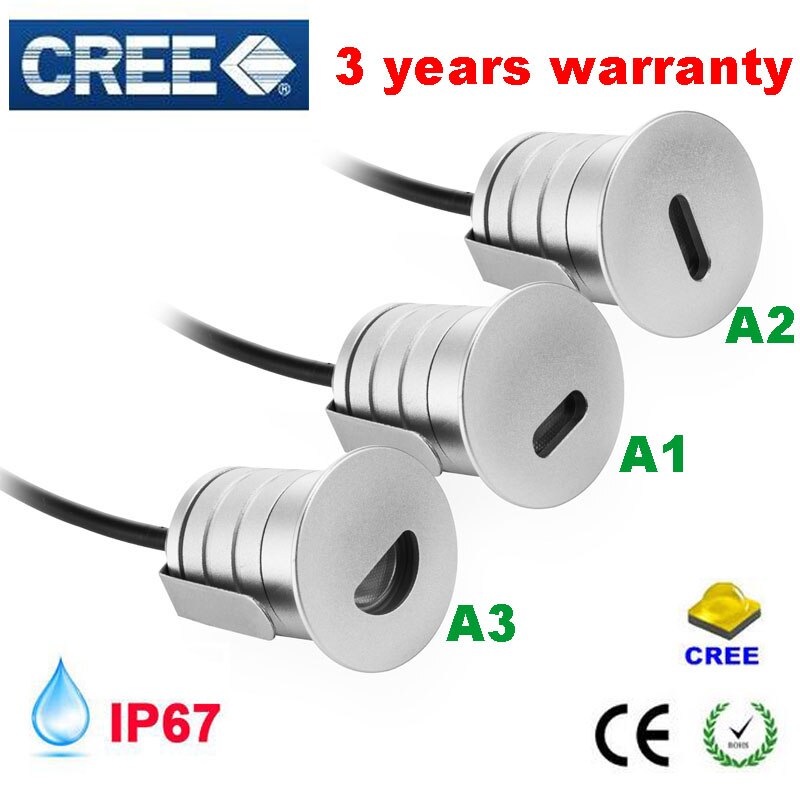 CREE Led Floor Decking Lights 12V 24V 1W 3W Led Underground Lighting IP67 Waterproof Buried Lamps Spot encastrable Sol Outside