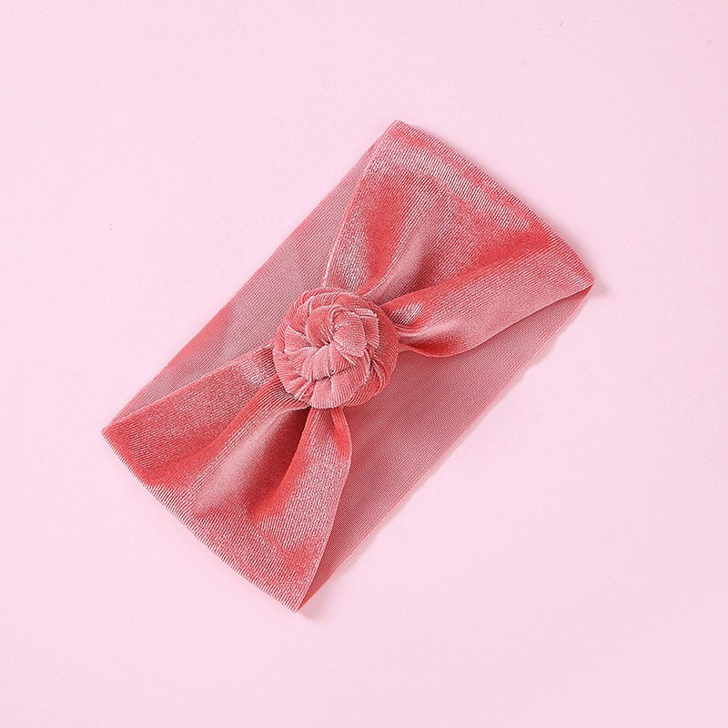 Baby Velvet Turban India Knot Baby Girl Headbands Headwraps Solid Color Toddler Kids Elastic Hair Bands Accessories: red