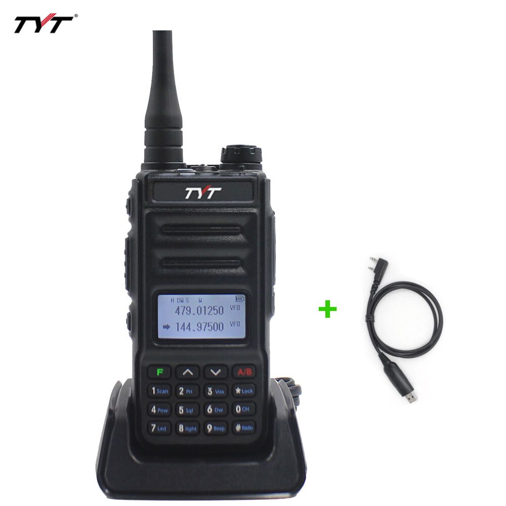 TYT TH-UV88 talkie-walkie tyt double bande VOX brouilleur radio FM 136-174MHz et 400-480MHz UHF/VHF portable radio bidirectionnelle: add Cable
