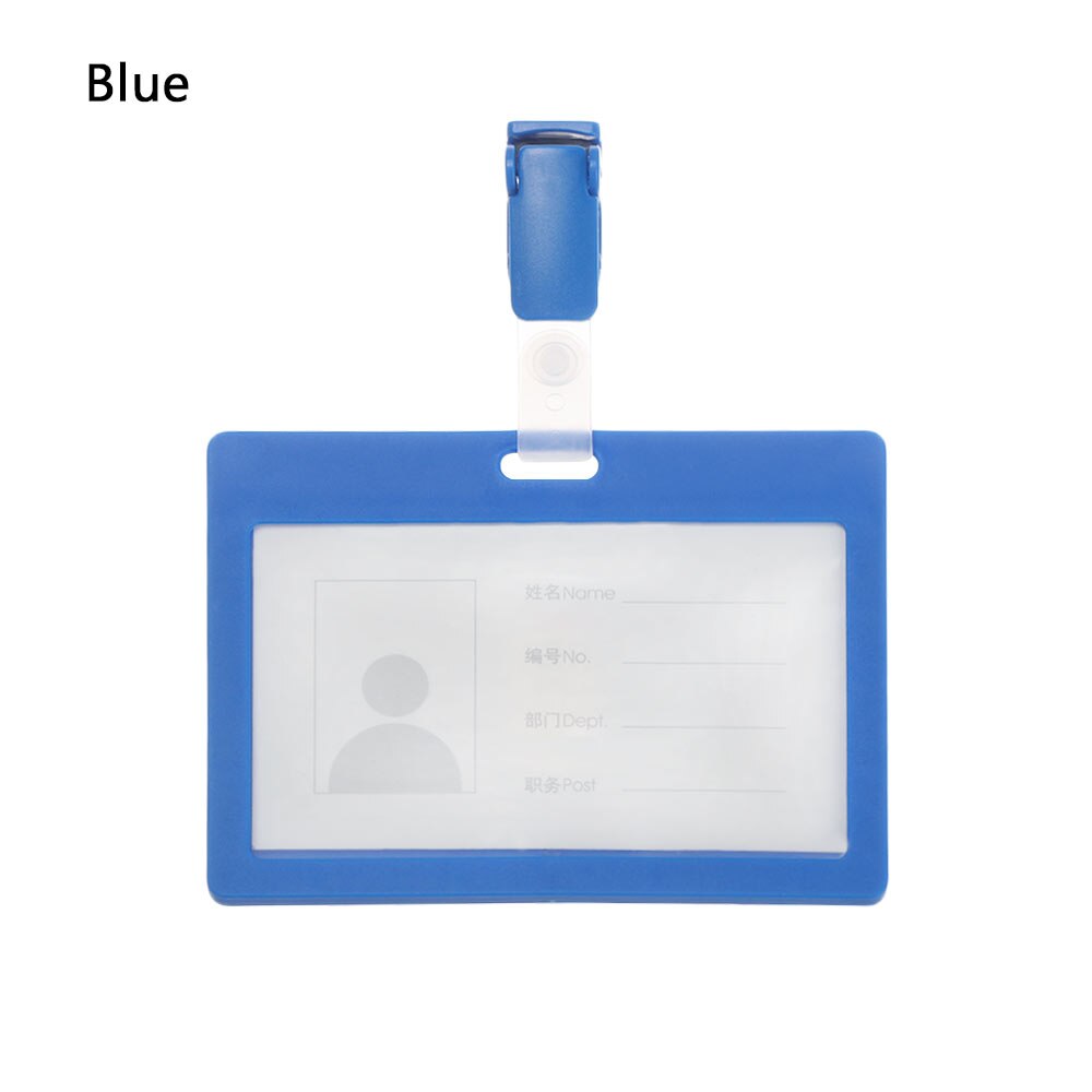 1Pcs Replaceable Nurse Doctor ID Card Holder With Clip Business Work Name Badge Case For Bank Credit Card Office Supplies: A-Blue