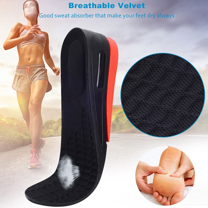 Soumit 2 couches coussin d'air jusqu'à 5.2 cm hauteur réglable augmenter semelles pour hommes Wowen plus grand talon ascenseur chaussures tampons insérer semelles