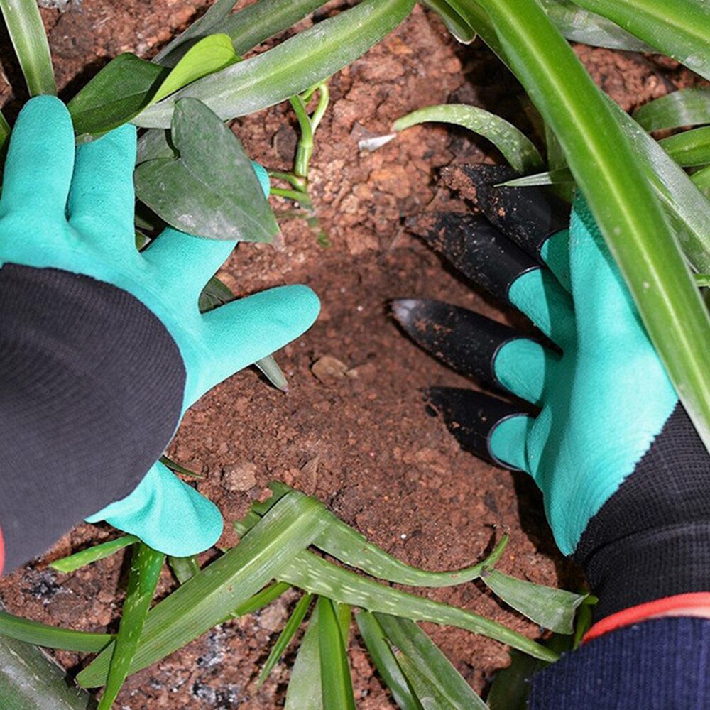 1 Pair Rubber Garden Gloves For Digging Planting Garden Gloves For Soil Flip Hand Protection Home Garden Dig Tools Supplies