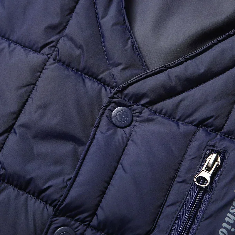 Leve pato para baixo colete quente para homens inverno com decote em v sem mangas jaqueta quente masculino botão para baixo colete casaco moda casual