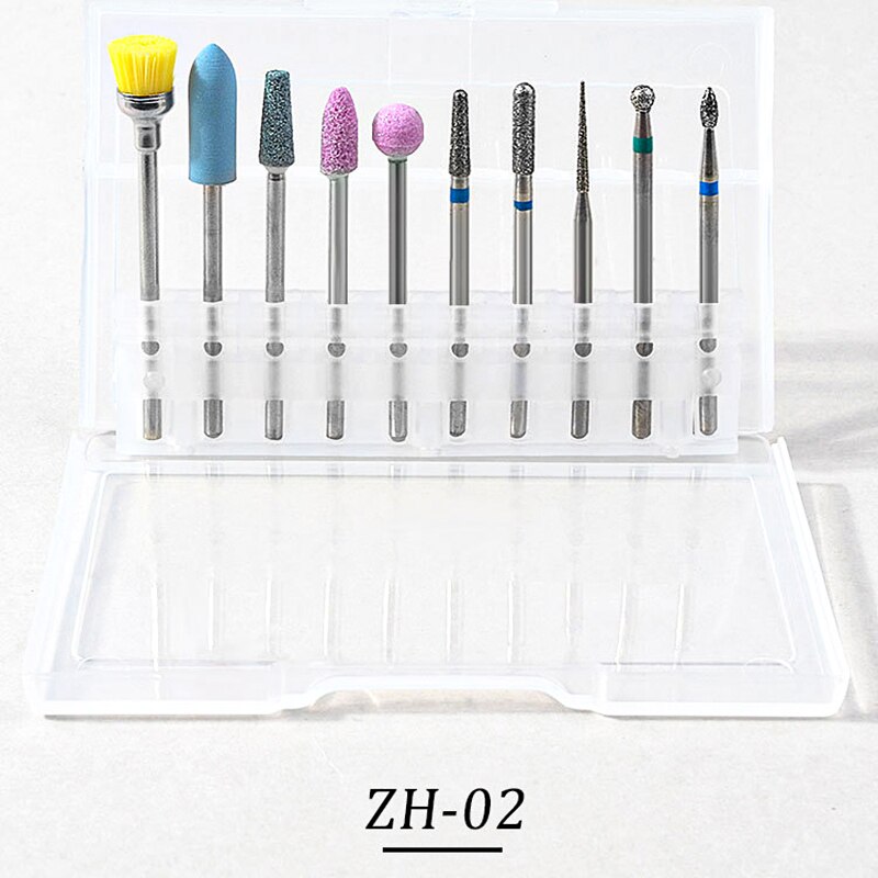 10 Stks/set Wolfraam Staal Legering Slijpen Bit Keramische Nail Bits Cuticle Schoonmaken Diamant Nagel Boor Set Pedicure Manicure Tool