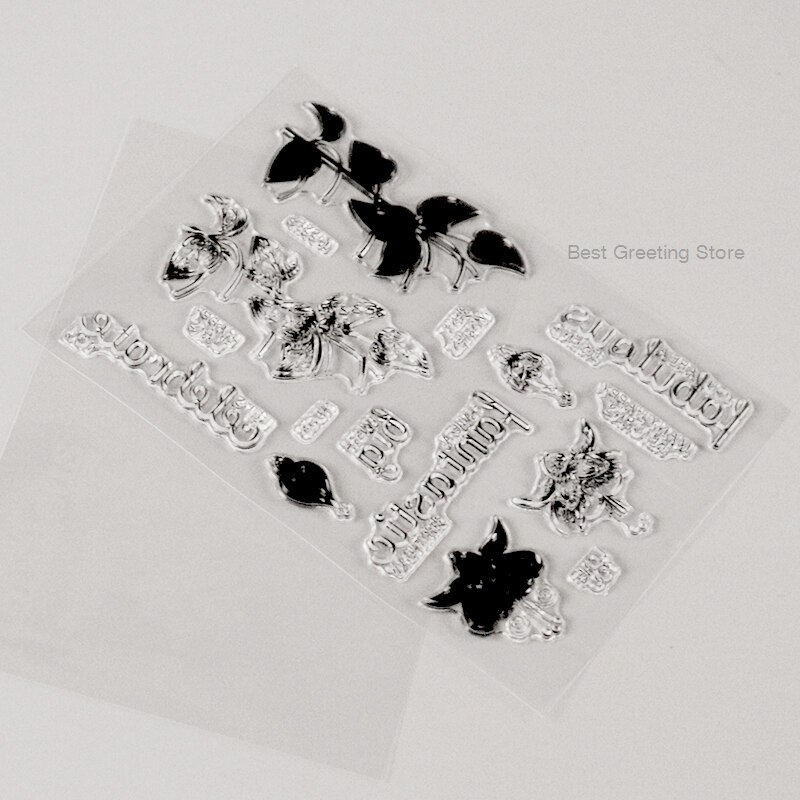 Clear stamps flower layering stamps for card making and scrapbooking birthday card quote stamps