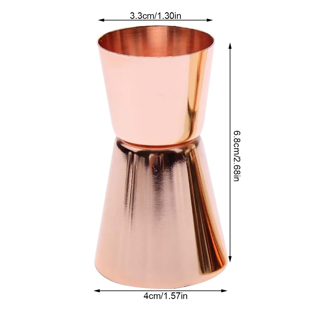 Vaso medidor de licor de cóctel de doble cara, vaso medidor de acero inoxidable, 0,5 oz/1oz, mezclador de bebida de barman, medida de barra de tiro Jigger, 15/30ML