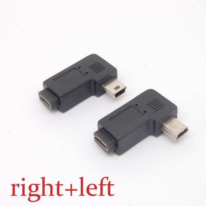 Mini USB Type A male to Micro USB B feMale 90 Degree right/left Angle Adapter