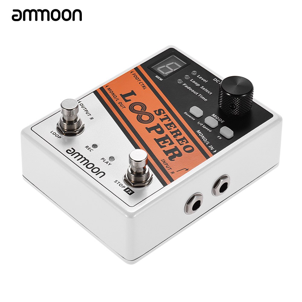 ammoon Nano Loop PockRock Electric Guitar Effect Pedal Looper True Bypass reverb effect REVERSE Guitar Pedal Adapter for Guitar