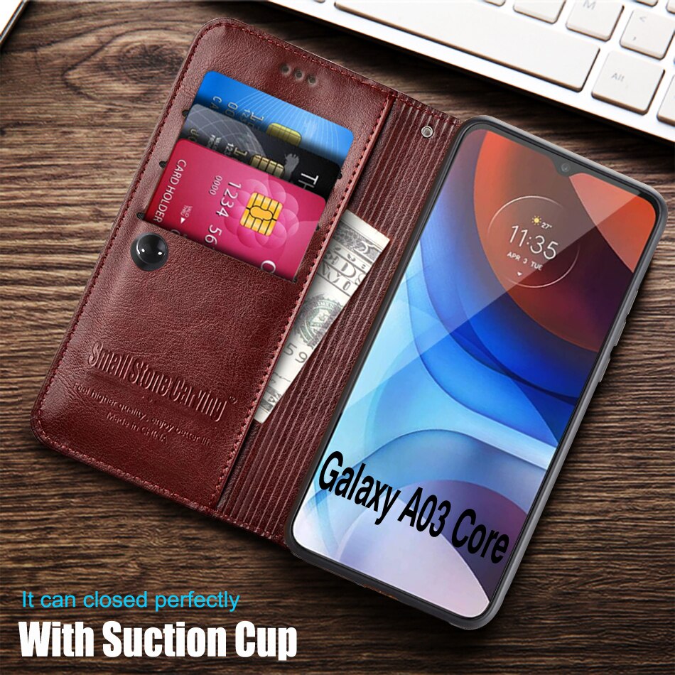 Custodia in pelle Flip book di lusso per Samsung Galaxy A03 Core Cover custodia Samsung A03 Core per Galaxy A 03 Core Cover morbida in TPU