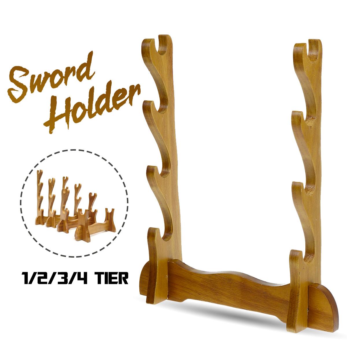 Stents1/2/3/4 Tiers Samurai Solid Wood Katana Holder Japanese Ofverwatch Cosplay Sword UniversalStand Bracket Display