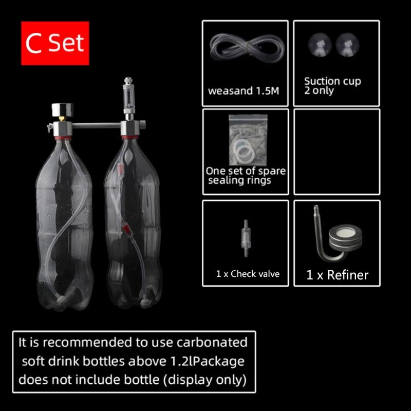Aquarium DIY CO2 System Generator Kit Bubble Counter Plants Diffuser Regulator