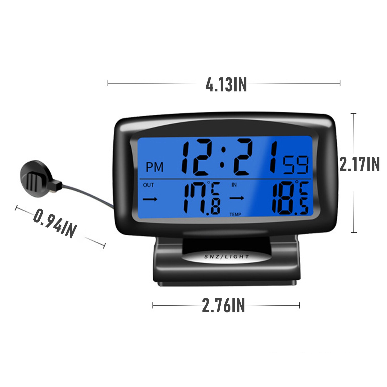 LED backlight Thermometer Digital Alarm Clock Auto Vehicles Temperature Gauge Car Electronics Car Clock Dashboard Clock