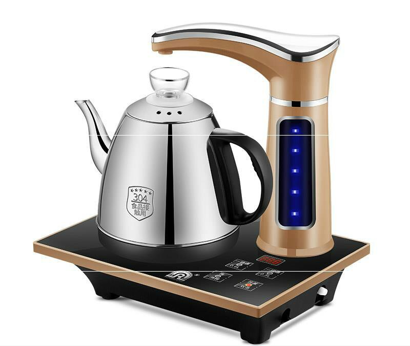 Bouilloire électrique entièrement automatique ensemble de théière 0.8L acier inoxydable sécurité auto-arrêt distributeur d'eau samovar pompage poêle ménage: Basic model Golden