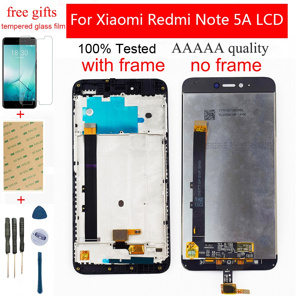 5,5 ''Für Xiaomi Redmi Hinweis 5A LCD Display Für Redmi Note5A MDG6 LCD Display Touch Digitizer-bildschirm Modul montage Rahmen
