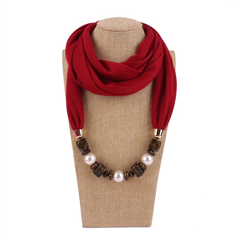 LaMaxPa Neue Frauen Solide Schmuck Anhänger Chiffon Schal Perle Schals und wickelt Weichen Weiblichen Zubehör: 4