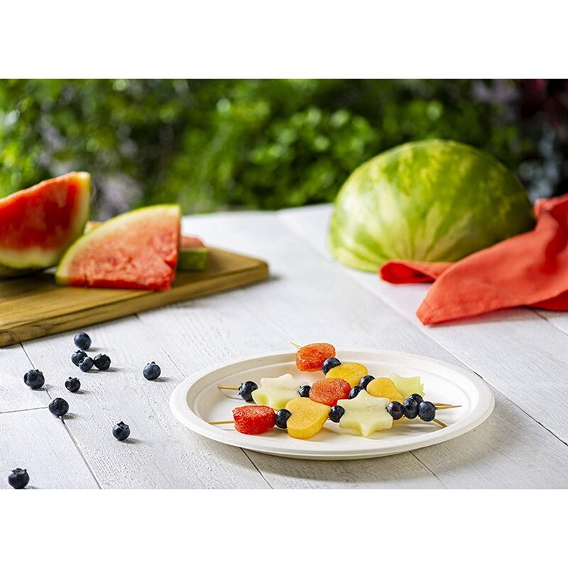 Compostable Heavy-Duty Plates Eco-Friendly Disposable Sugarcane Paper Plates Biodegradable Plates