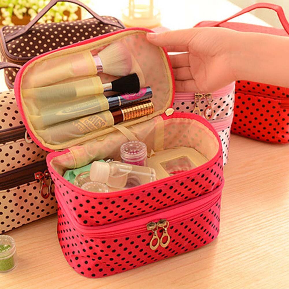 Travel Toiletry Beauty Cosmetic Bag Makeup Case Organizer Zipper Holder Handbag Bolsa De Maquillaje Trousse De Maquillage