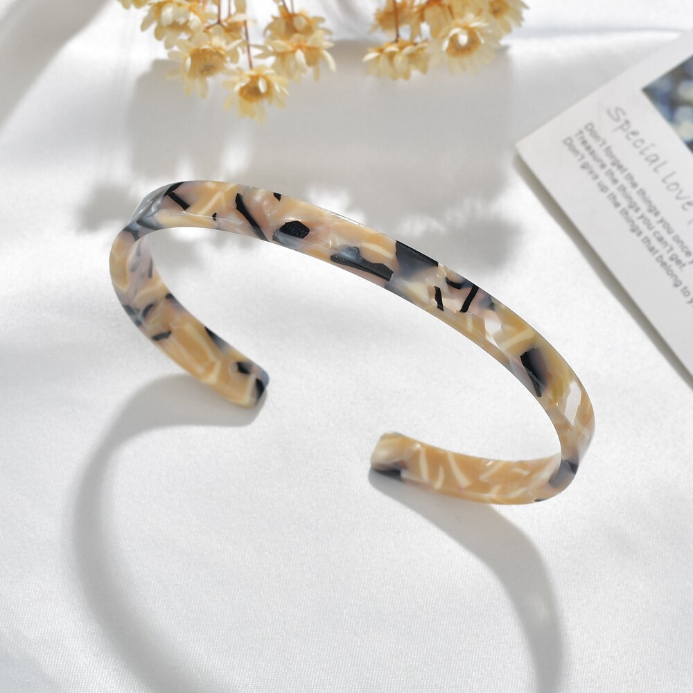 Schildpad Acryl Armband Vrouwen Acryl Leopard Resin Open Manchet Bangle Voor Bohemen Mode Bijoux: 9