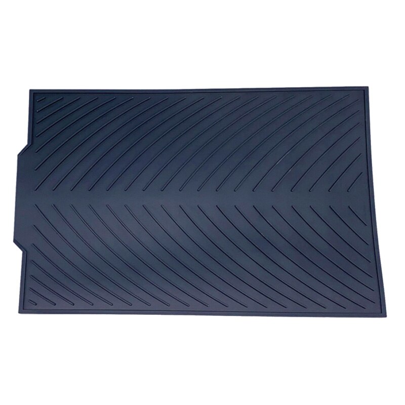 Tapis de vidange antidérapant en Silicone, tapis de séchage pour casseroles de cuisine, tapis de vidange Anti-brûlure, dessous de verre, ustensiles de cuisine: Black