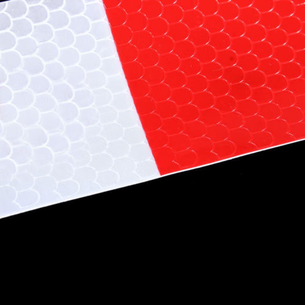 2PCS DIY Red-White Truck Safety Warning Night Reflective Strip Tape Stickers Safety Reflective Strips Car Universal Exterior Acc