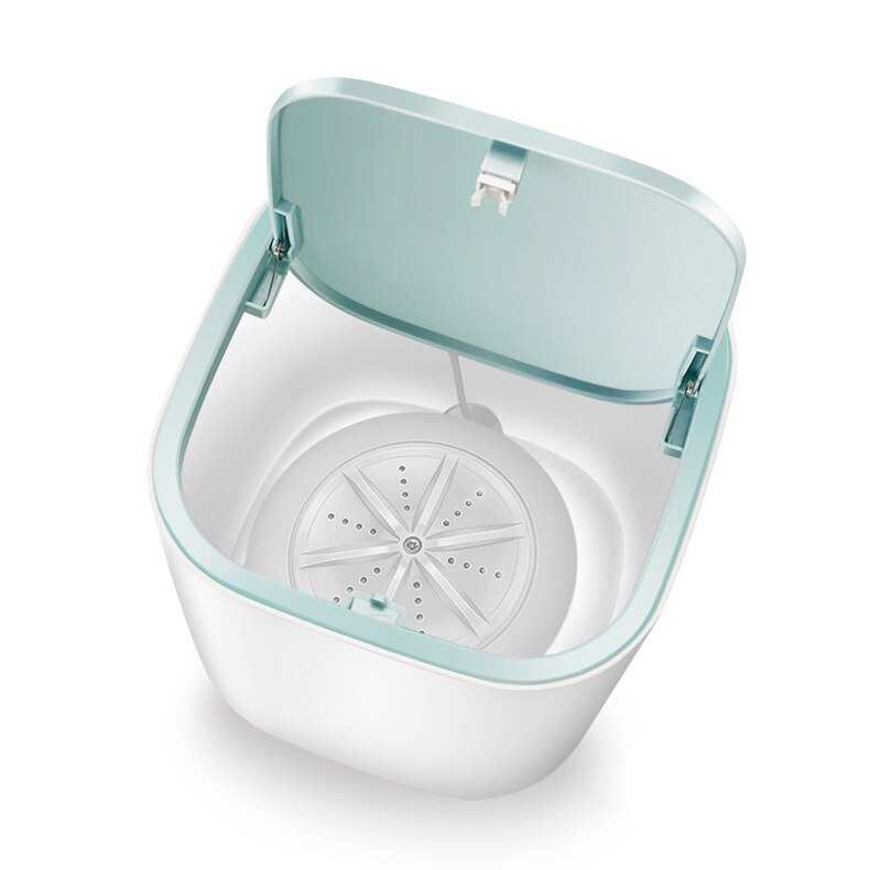 Ultralydsrenser mini vaskemaskine bærbart sonisk tøjvask egnet til kvinder undertøj bh rengøring hjemmevaskemaskine: Hvid