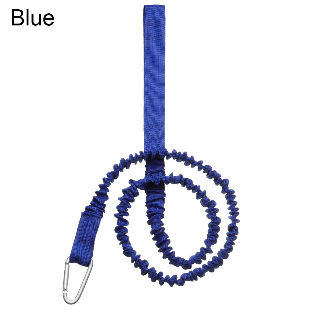 Laisse de canne à pêche élastique réglable, pour Kayak et canoë, corde de sécurité, mousqueton, accessoires pour bateaux à rames: blue