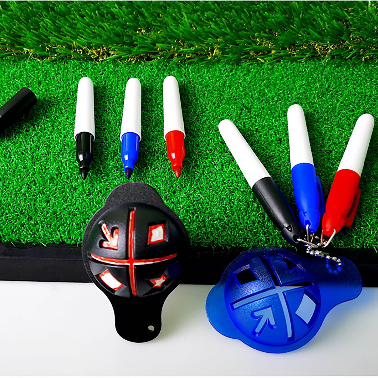 1 Set Golfbal Marker Tool Golf Hoed-Vormige Lijn Tekening Apparaat Putting Lijn Marker Positionering Aids Outdoor Golf sport Tool