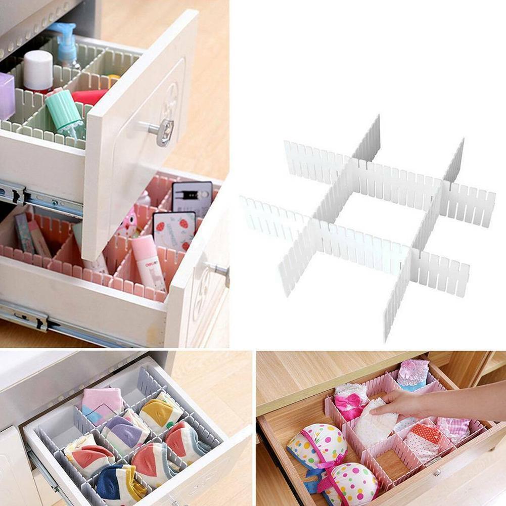 Adjustable Plastic Drawer Divider DIY Storage Shelves Board Combination Partitio Household Tools Space-saving Division Free Y4Z4