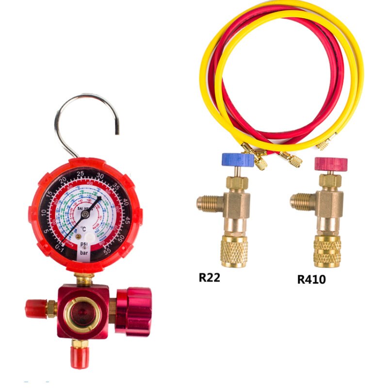 Medidor de refrigerante para aire acondicionado R22, tabla de medición fluoridize 410, inversor de aire acondicionado, medidor de líquido