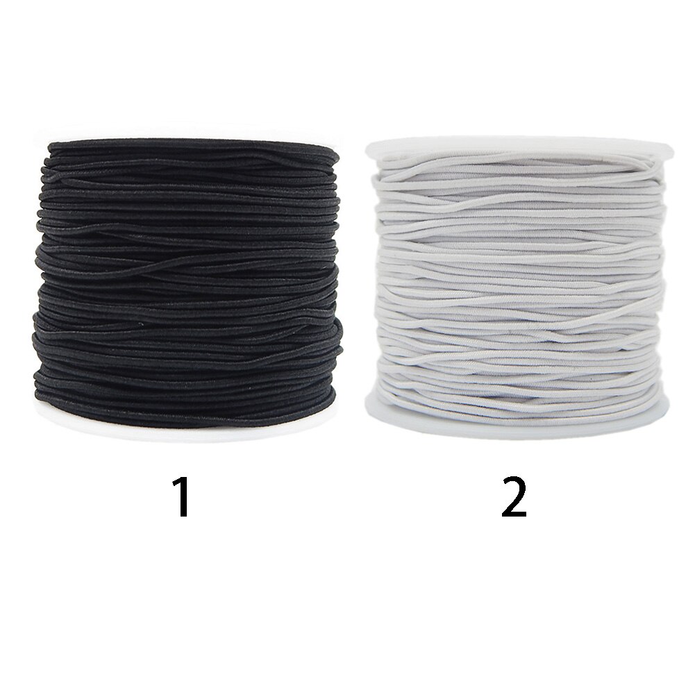 Cordon élastique cylindrique rond 0.8mm/1mm | Accessoires de couture à noyau cylindrique pour chapeaux/perles, fournitures artisanales noir/blanc #734