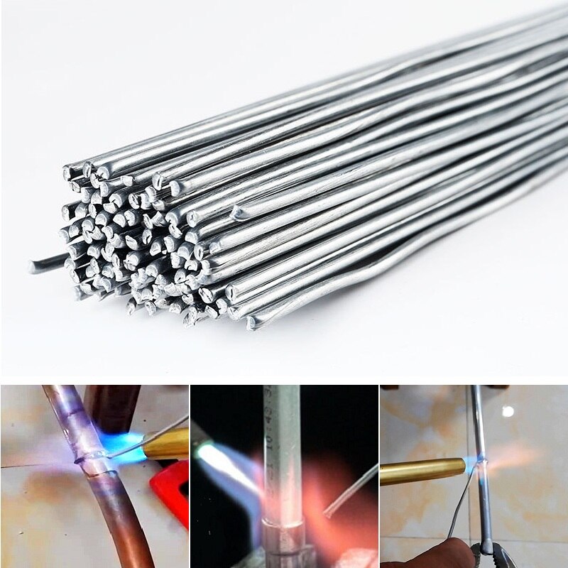 50cm svetsstänger med låg temperatur 1.6/2mm aluminiumsvetselektrod flödeskärna aluminiumelektrod multiverktyg 10/20/30/50 st