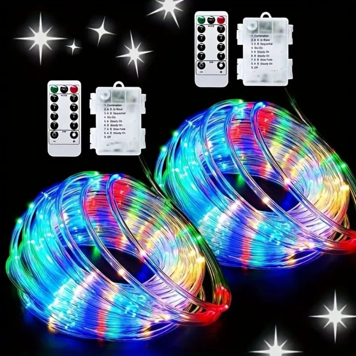 1 Packung wasserdichte Batteriekasten-Röhrenlichter mit 8 Funktionen, wasserdichte Streifenlichter, Dekorationen für Höhle Innen- und Außenbereich (ohne Batterien): RGB / 650W